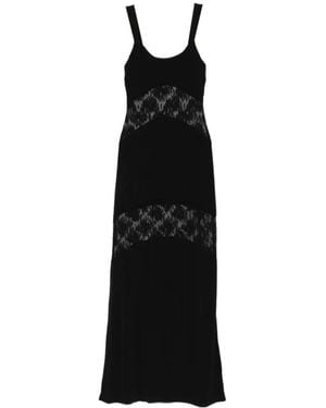 Aniye By Norah Lace-Panelled Floral-Pattern Maxi Dress - Black
