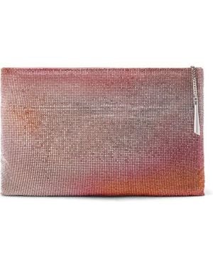 Benedetta Bruzziches Rhinestone-Embellished Mesh Clutch Bag - Purple