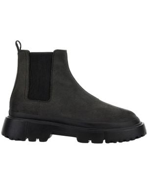 Hogan Chelsea Round-Toe Boots - Black