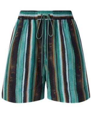 Pinko Striped Drawstring Shorts - Green