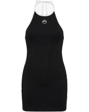 Marine Serre Halterneck Mini Dress - Black