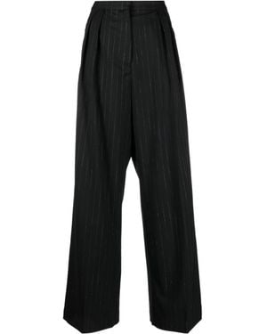 Rohe Striped Pleated Trousers - Black