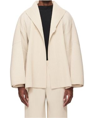 Homme Plissé Issey Miyake Pleated Coat - Natural