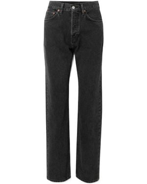 RE/DONE Pocketed Straight-Leg Jeans - Black