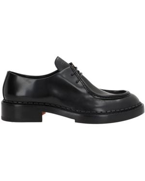 Santoni X 10 Corso Como Leather Derby Shoes - Black