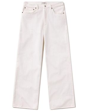 Agolde Dame High-Rise Wide-Leg Denim Trousers - White