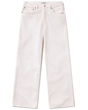 Agolde Dame High-Rise Wide-Leg Denim Trousers - White