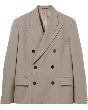 Gucci Double-Breasted Wool Moulin Jacket - Natural
