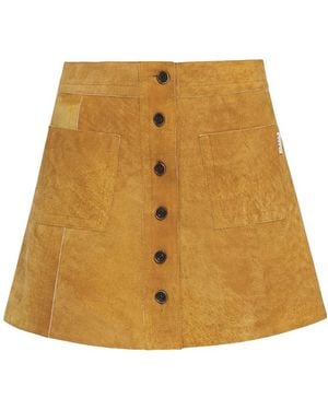Marni A-Line Buttoned Skirt - Natural