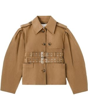 Ganni Ermine Belted Jacket - Brown