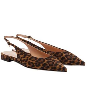 Gianvito Rossi Handmade Leopard Print Flats - Brown