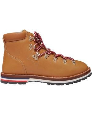 Moncler Blanche Shearling-Lined Leather Ankle Boots - Brown