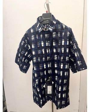 Prada Pattern-Printed Short-Sleeved Shirt - Blue