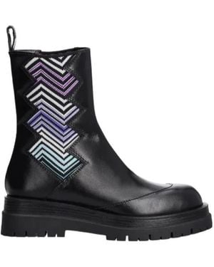 Missoni Zigzag-Detail Ankle Boots - Black
