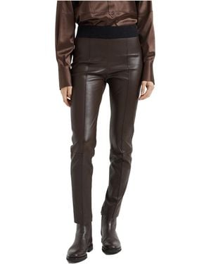 Brunello Cucinelli Stretch Leather Leggings - Black