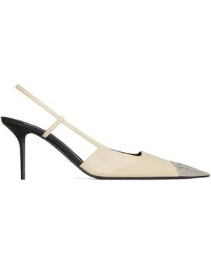 Saint Laurent Jeanne Slingback Pumps - White