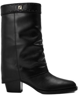 Fendi Minimalist Design Ankle Boots - Black