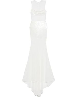 Alex Perry Sequined Mesh Dress Dress - White