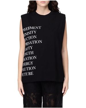 Elisabetta Franchi Text Print Tank Top - Black