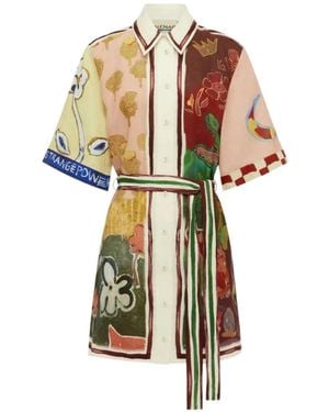 ALÉMAIS Tangible Love Graphic-Print Mini Dress - White