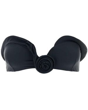 Magda Butrym Rosette Bandeau Bikini Top - Blue