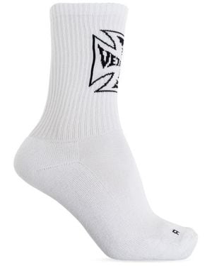 Vetements Logo Socks - White