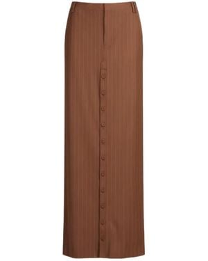 Jean Paul Gaultier Striped Maxi Skirt - Brown