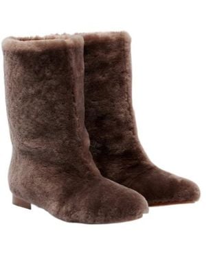 Gabriela Hearst Tina Shearling Mid-Calf Boots - Brown