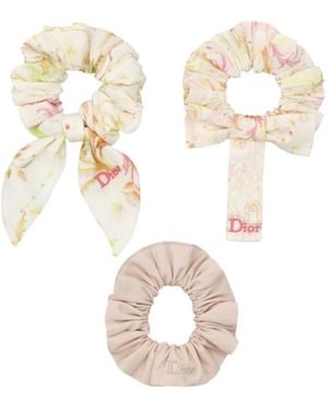 Dior Logo Hair Tie 3-Piece Set - White