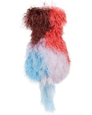 The Attico Keri Feather-Embellished Minidress - Red
