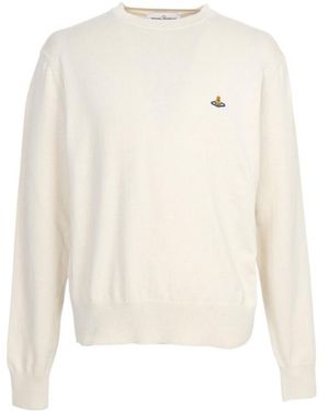 Vivienne Westwood Orb Embroidered Crewneck Jumper - White