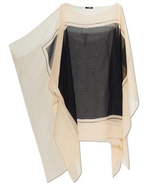 Balmain Sheer Panel Beach Poncho - Black