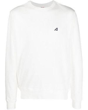 Autry Logo Embroidered Crewneck T-Shirt - White