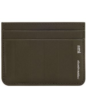 Ami Paris Leather Cardholder - Brown