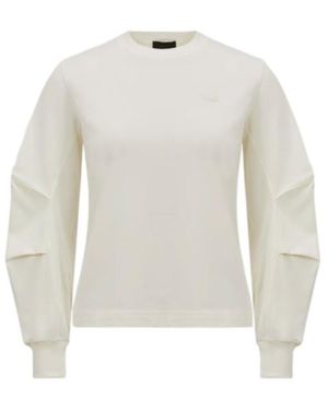 Moncler Cotton Pleated Sleeve T-Shirt - White