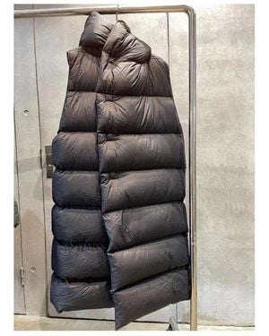 Rick Owens Long Sleeveless Down Vest - Grey
