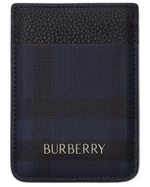Burberry City Check Magnetic Card Case - Blue