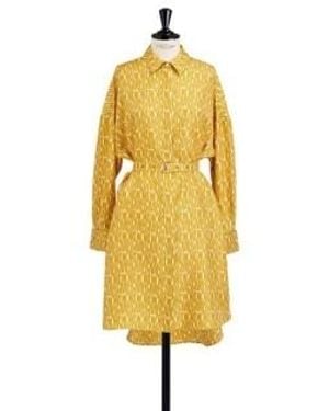 Dior Miss Belted Shirtdress - Yellow