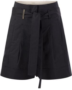 Peserico Stretch Pleated Shorts - Black