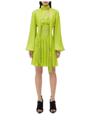 Bottega Veneta Tassel Detail Flared Dress - Yellow