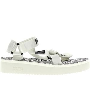 Palm Angels X Suicoke Depa Logo Printed Sandals - Metallic