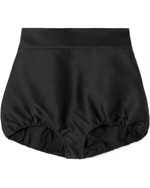 ShuShu/Tong Satin High-Waisted Shorts - Black