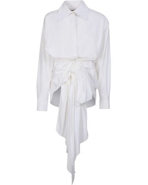 Quira Draped-Detail Cotton Shirt - White