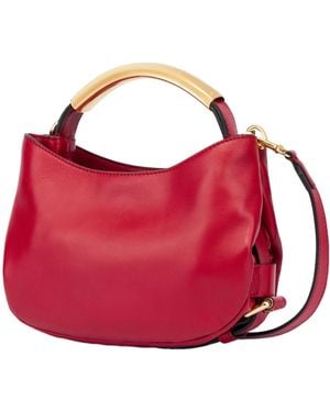 Moschino Logo Detailed Top Handle Bag - Red