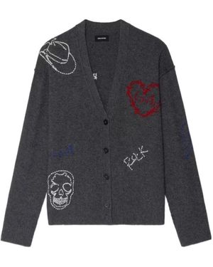 Zadig & Voltaire Mirkaz Embroidered Cardigan - Blue