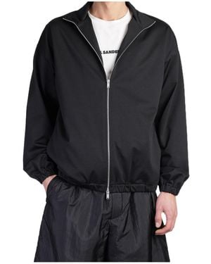 Jil Sander Zip-Up Long Sleeved Sweatshirt - Black