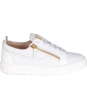 Giuseppe Zanotti Frankie Zip-Fastening Lace-Up Sneakers - White