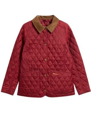 Barbour Annandale Quilted Corduroy-Collar Jacket - Red