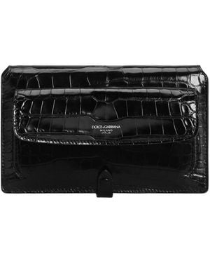 Dolce & Gabbana Embossed Mini Crossbody Bag - Black