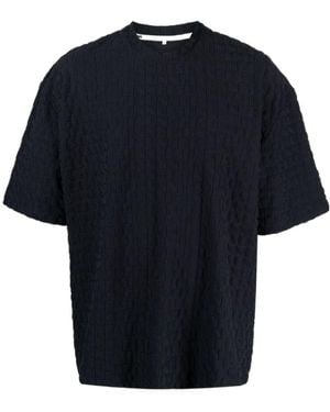 Sunnei Logo Embossed Crewneck T-Shirt - Blue